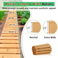 Lztqd Wooden Garden Pathway Extra Wide, 12' Outdoor Walkway With Anti Slip Solid Wood Slats Connected By Steel Wires Roll Out Decorative Boardwalk For Beach Flooring, And Party Patio Paths