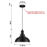 Mgloyht Pendant Lights Farmhouse Pendant Lamp With Metal Shade White Inside Matte Black Industrial Pendant Lighting For Kitc