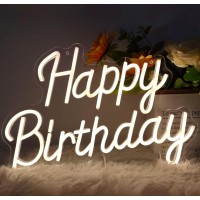 Emannon Happy Birthday Neon Sign With Dimmable Switch Neon Happy Birthday Sign For Backdrop Usb Powered Happy Birthday Led Li