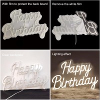 Emannon Happy Birthday Neon Sign With Dimmable Switch Neon Happy Birthday Sign For Backdrop Usb Powered Happy Birthday Led Li