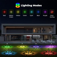 Airmee Solar Spot Lights Outdoor 31 Led2 Pack11 Lighting Modes Spotlights With Color Changing Decorations Ip68 Waterproof