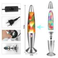 Colorful Magma Lamp Rainbow Motion Lamps For Adults And Kids 135 Inch Magma Motion Lamp Silver Base Lamp With Multicolor Mood W