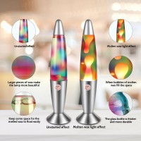 Colorful Magma Lamp Rainbow Motion Lamps For Adults And Kids 135 Inch Magma Motion Lamp Silver Base Lamp With Multicolor Mood W