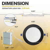 12 Pack Black Recessed Lighting 6 Inch With Night Light 5Cct 6 Inch Led Recessed Lights 2700K6000K Selectable Dimmable 15W 12