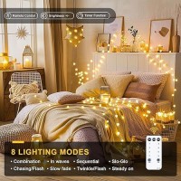 Jmexsuss 100 Led Connectable Globe String Lights Indoor Bedroom 33Ft Warm White Christmas Lights With Remote Plug In 8Mode Han