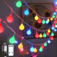 Jmexsuss 100 Led Connectable Christmas String Lights Indoor Plug In 33Ft 8 Mode Globe String Lights With Remote Fairy Christma