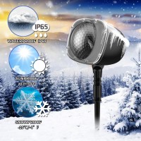 Christmas Snowfall Projector Lights,Flevo Led Light Projector,Outdoor Holiday Lights With Clear Rotating Snow Falling Lamp For Halloween Xmas Party Garden Landscape Decoration