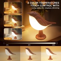 Vvin 2 In 1 Small Desk Lamp Bird Cordless Table Lamp With 3 Color Temperature Dimmer And Touch Sensor Rechargeable Battery Ni