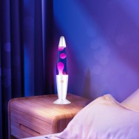 Vanful Purple Magma Lamp With White Wax Sliver Base Gorgeous Liquid Motion Mood Lamp Relaxing Decoration For Home Office Bedroom