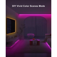 Tatazone 164Ft Bluetooth Rgb Cob Led Strip Lights With Remote Dimmable Smart App Led Cob Light Strip Color Changing Music Syn