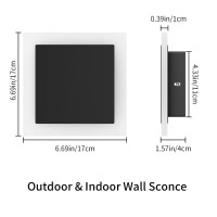 Aoceley 2 Packs Led Wall Light Outdoor Indoor Modern Wall Sconce Mini Wall Sconce Outdoor Wall Lights Aluminum Waterproof Black Wall Mount Light Led Wall Sconces Warm White 3000K (Square)