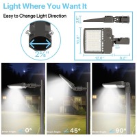 Hyperlite Led Parking Lot Light 150W 22500Lm With Adjustable Slip Fitter Mount 2024 New Ul Listed Led Parking Lot Lights Outdoo