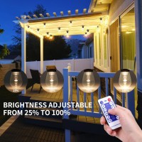 27Ft Outdoor String Lights Dimmable Led Patio Lights With Remote 10 S14 Bulbs Waterproof Connectable Hanging String Lights F