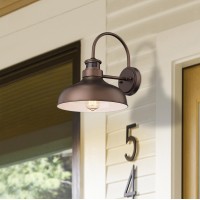 Bestshared Motions Sensor Outdoor Wall Sconce Dusk To Dawn Farmhouse Barn Light Gooseneck Wall Lighting Fixture Exterior Wall Mounted Light