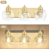 Tuscarora Gold Bathroom Light Gold Vanity Light 3 Light Bathroom Vanity Light Brushed Gold Vanity Lighting With Clear Glass Sha