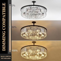 Lighceac 315 12Light Modern Crystal Chandelier Light Fixtures 3 Rings Black Luxury Chandeliers For Living Room Glam Round Ha