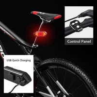 Leoplas Bicycle Taillight Rechargeable Rear Bike Turn Tail Light Cycling Tail Lamp Cycle Taillamp For Night Riding 1820Black