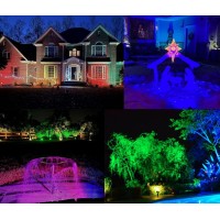 Toveenen Color Led Outdoor Landscape Spotlight With Strobe Lighting Waterproof Spot Lights For Yard Tree House Halloween Chris