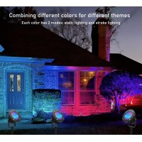 Toveenen Color Led Outdoor Landscape Spotlight With Strobe Lighting Waterproof Spot Lights For Yard Tree House Halloween Chris