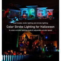 Toveenen Color Led Outdoor Landscape Spotlight With Strobe Lighting Waterproof Spot Lights For Yard Tree House Halloween Chris