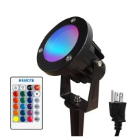 Toveenen Color Led Outdoor Landscape Spotlight With Strobe Lighting Waterproof Remote Spot Lights For Yard Tree House Hallowee