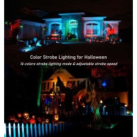 Toveenen Color Led Outdoor Landscape Spotlight With Strobe Lighting Waterproof Remote Spot Lights For Yard Tree House Hallowee