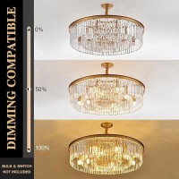 Lighceac 315 12Light Modern Crystal Chandelier Light Fixtures 3 Rings Gold Luxury Chandeliers For Living Room Glam Round Han