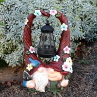 Joint Honglin Outdoor Couple Gnome Decorations With Solar Light Lantern Double Cute Gnomes Resin Statues Outdoor Decor Gifts For