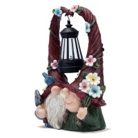 Joint Honglin Outdoor Couple Gnome Decorations With Solar Light Lantern Double Cute Gnomes Resin Statues Outdoor Decor Gifts For