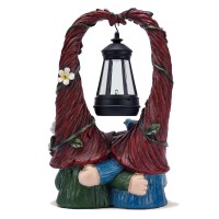 Joint Honglin Outdoor Couple Gnome Decorations With Solar Light Lantern Double Cute Gnomes Resin Statues Outdoor Decor Gifts For