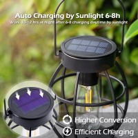 Leidrail Solar Lantern Outdoor Hanging Solar Lights Metal Led Waterproof Christmas Lanterns Solar Powered Landscape Decor For Ta