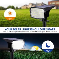 Okitop Solar Lights Outdoor Waterproof Ip65 65 Leds Super Bright 2 Pack Solar Spot Lights Wall Pack 3 Lighting Modes Solar S