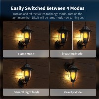 Morsatie Upgraded Led Flame Light Bulbs 4 Modes Flickering Light Bulbs With Gravity Sensor E26 Fire Light Bulb For Halloween