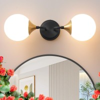 Ritakcdn Bathroom Light Fixtures Black Gold Bathroom Vanity Lights Over Mirror Modern Farmhouse Wall Sconce Lighting 2Light W