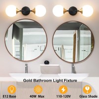 Ritakcdn Bathroom Light Fixtures Black Gold Bathroom Vanity Lights Over Mirror Modern Farmhouse Wall Sconce Lighting 2Light W