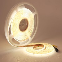 Topai 24V Cob Led Strip 328Ft Natural White 4000K Outdoor Waterproof Cri93 Self Adhesive Uniform Dotless 384Ledsm Cuttable Fl