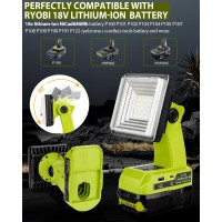 Adisipsoarin Cordless Led Work Light For Ryobi 18V Battery 25W Led Floodlight With Usbausbc 21A Fast Charging Ports For Job