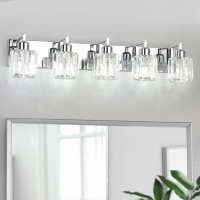 Bathroom Vanity Light Fixtures Modern Led Crystal Bathroom Vanity Light 5Lights Stainless Steel Crystal Vanity Lights Over Mirr