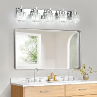 Bathroom Vanity Light Fixtures Modern Led Crystal Bathroom Vanity Light 5Lights Stainless Steel Crystal Vanity Lights Over Mirr