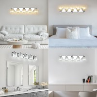 Bathroom Vanity Light Fixtures Modern Led Crystal Bathroom Vanity Light 5Lights Stainless Steel Crystal Vanity Lights Over Mirr