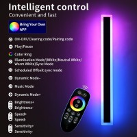 Mikeru Modern Rgb 7Color Dimmable Wall Light 47 Inches Aluminum Acrylic Ip65 Waterproof Remote Control Suitable For Outd