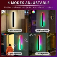 Mikeru Modern Rgb 7Color Dimmable Wall Light 47 Inches Aluminum Acrylic Ip65 Waterproof Remote Control Suitable For Outd