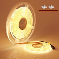 Topai 24V Cob Led Strip 328Ft Warm White 3000K Outdoor Waterproof Cri93 Self Adhesive Uniform Dotless 384Ledsm Cuttable Flexi