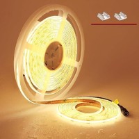 Topai 24V Cob Led Strip 328Ft Warm White 3000K Outdoor Waterproof Cri93 Self Adhesive Uniform Dotless 384Ledsm Cuttable Flexi