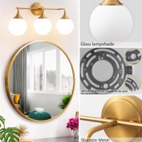 Ritakcdn Gold Bathroom Light Fixtures Modern Vanity Lighting Over Mirror Mid Century Brushed Brass Wall Sconce 3Light With Mi