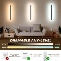 Aootuya Outdoor Led Modern Wall Lights, 32W 2880Lm Wall Sconce 31.4Inch With Remote Control, 3000K/4500K/6000K Selectable, Dimmable 10% To 100% Long Strip Lamp For Hallways, Living Room