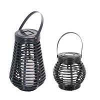 Lqwell Solar Lamps For Outdoor Gardens, Waterproof Solar Lanterns, Rattan Outdoor Garden Lights, Warm White, Set Of 2 For Yard, Room, Party Festival Decoration