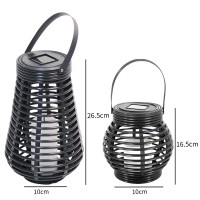 Lqwell Solar Lamps For Outdoor Gardens, Waterproof Solar Lanterns, Rattan Outdoor Garden Lights, Warm White, Set Of 2 For Yard, Room, Party Festival Decoration