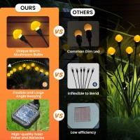 Suncket 4 Pack 40Led Solar Garden Lights, Upgraded Mushroom Led Sway By Wind, Outdoor Christmas Decorations For Garden, Yard, Patio, Playhouse, Parties, Camping, Warm White