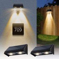 Solar Wall Lights Outdoor 3000K Warm White Downlights Waterproof Led Dusk To Dawn Solar House Lights For Deck Patio Porch Add